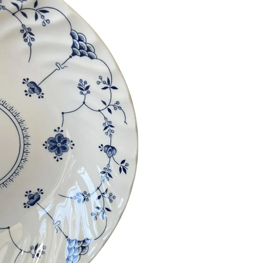 Queen's FINLANDIA Blue & White Floral Porcelain Pasta Bowls 9in ENGLAND New